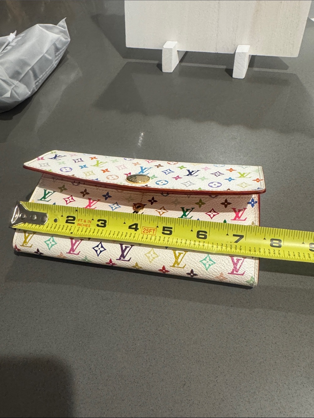 Louis Vuitton Authentic Monogram Takashi Murakami Multicolor Monogram Wallet. - Picture 13 of 15